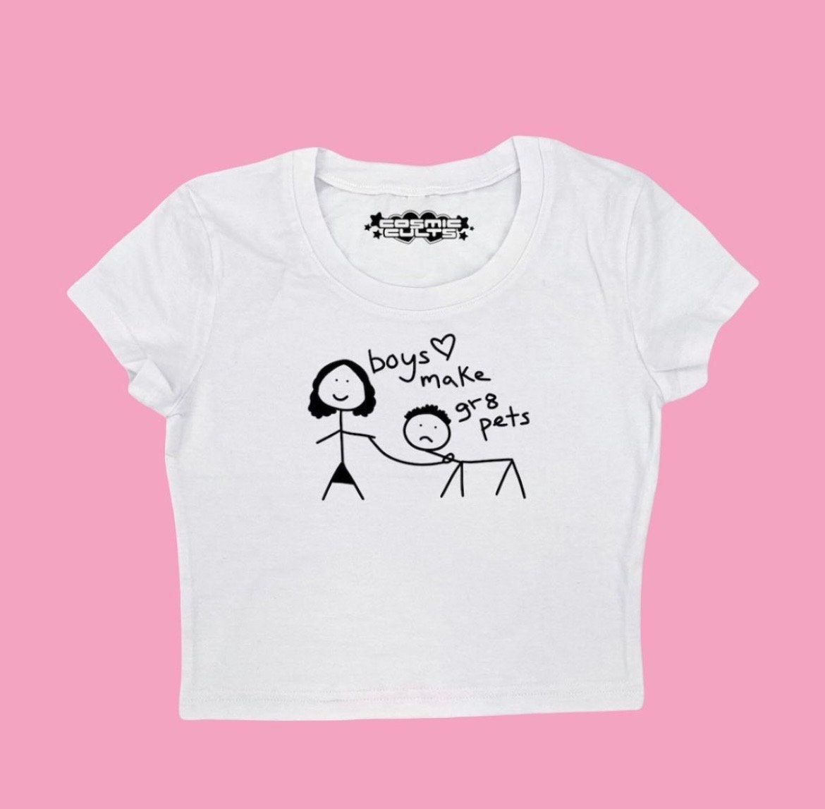 Boys Make Great Pets Y2K Crop Top Baby Tee