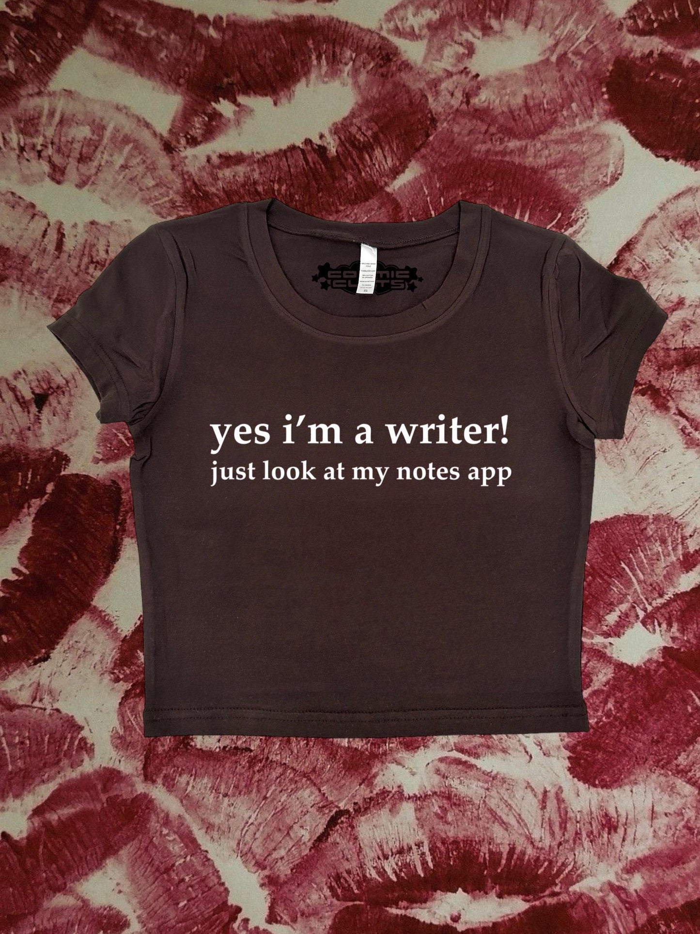Yes I’m A Writer Look At My Notes Clothing, Coquette Top, Y2k Baby Tee, Funny gift, Y2K Crop Top shirt