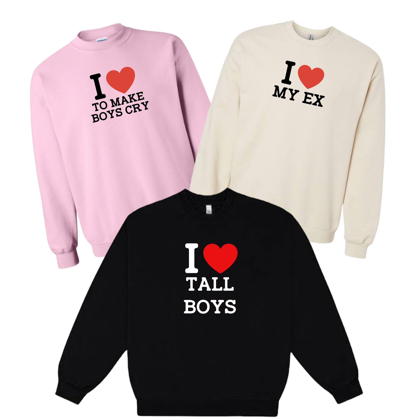 Y2K Custom I love I heart Sweatshirt Crewneck Shirt