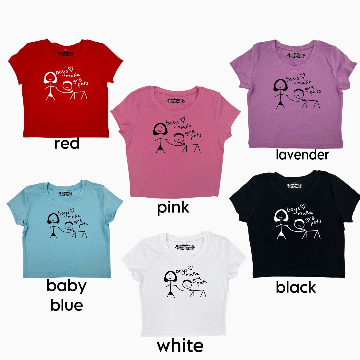 Boys Make Great Pets Y2K Crop Top Baby Tee