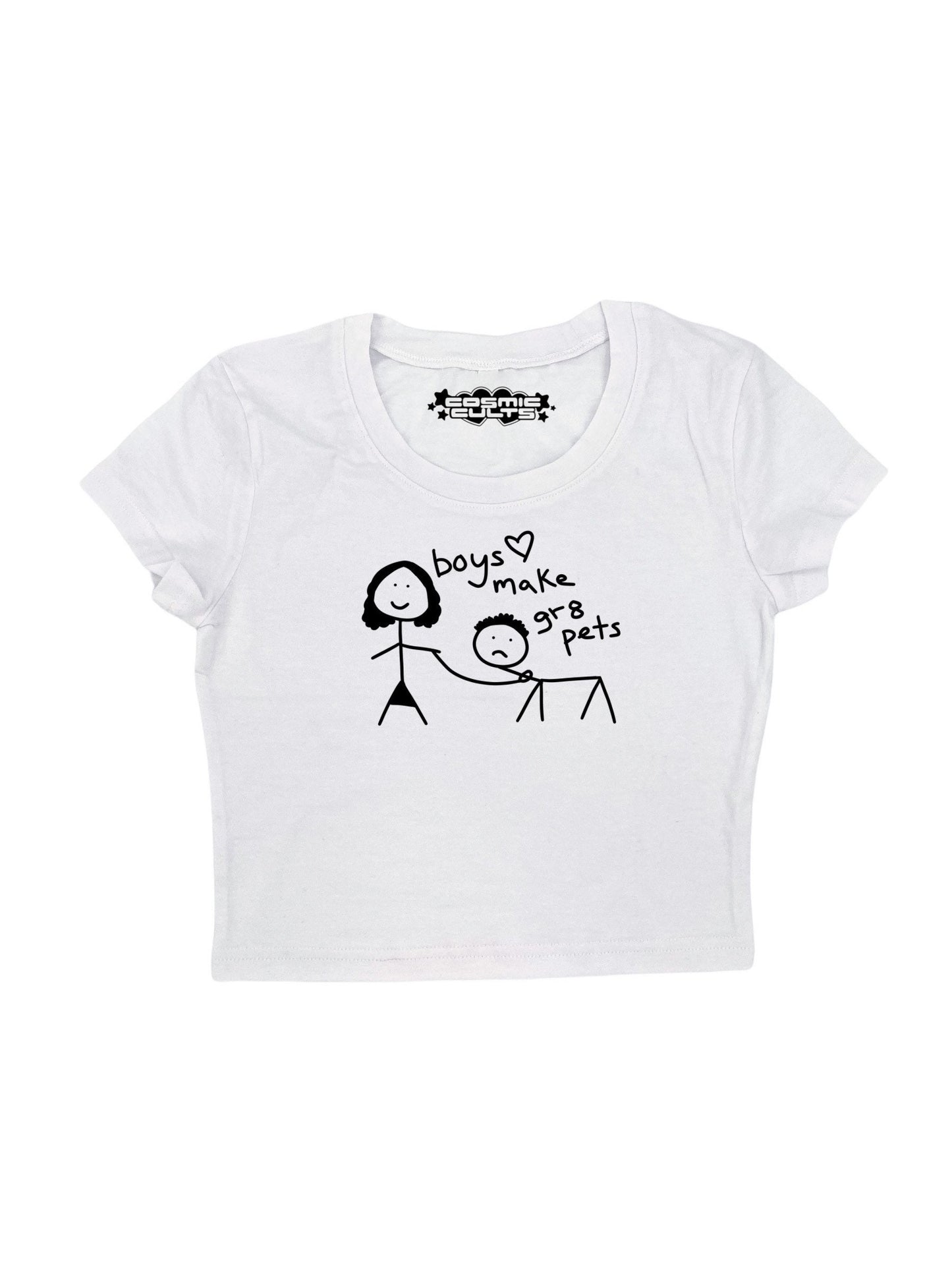 Boys Make Great Pets Y2K Crop Top Baby Tee