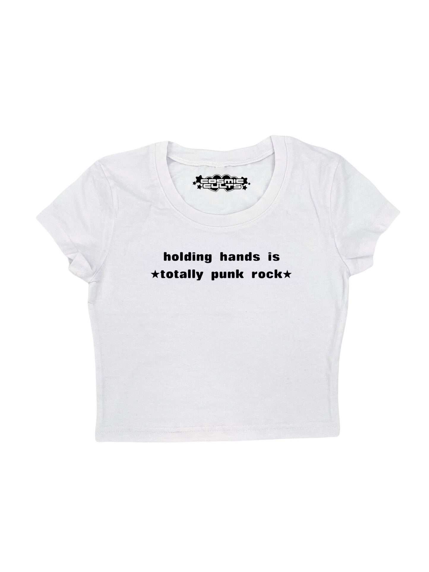 Y2K Holding Hands Is So PunkRock baby tee crop top