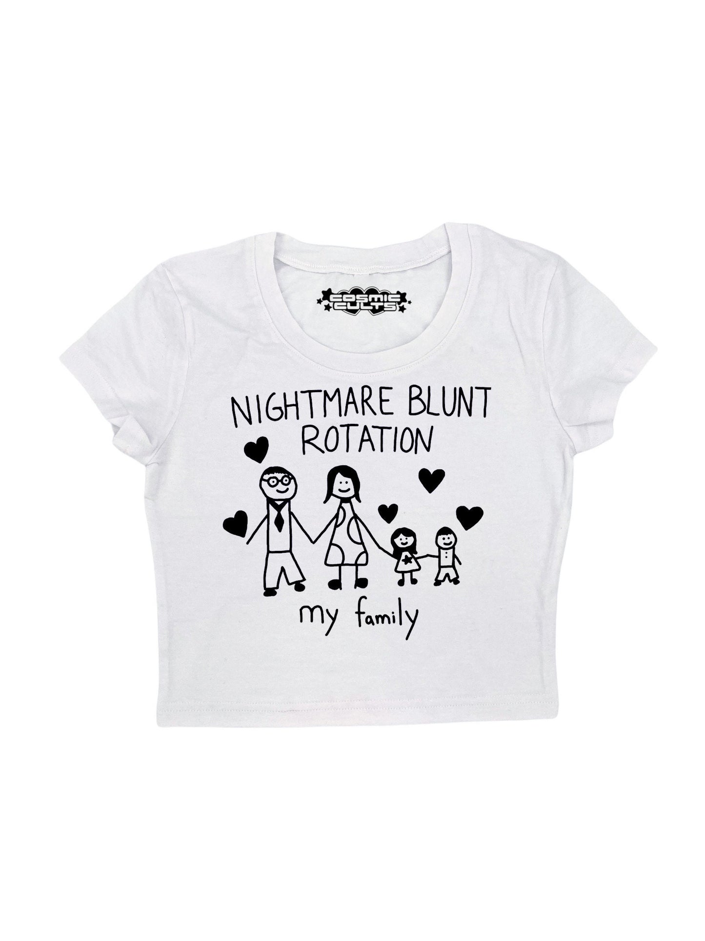 Nightmare Blunt Rotation My Family Y2K crop top tee shirt