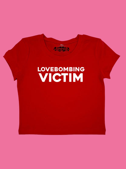 Lovebombing Victim Y2K crop top baby tee shirt