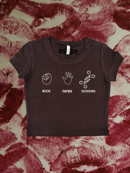 Rock Paper Scissors LGBTQ Coquette Clothing, Coquette Top, Y2k Baby Tee, Funny gift, Y2K Crop Top shirt