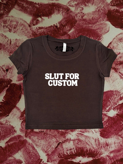 Slut For Custom Coquette Clothing, Coquette Top, Y2k Baby Tee, Funny gift, Y2K Crop Top shirt
