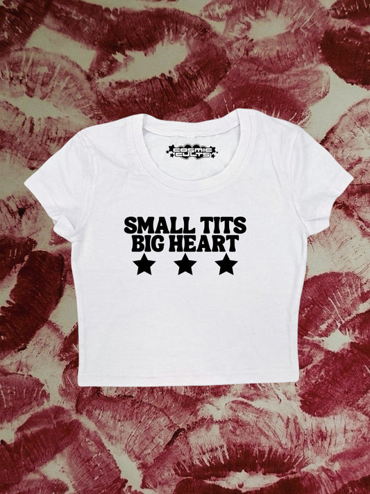 Small Tits Big Heart Coquette Clothing, Coquette Top, Y2k Baby Tee, Funny gift, Y2K Crop Top shirt