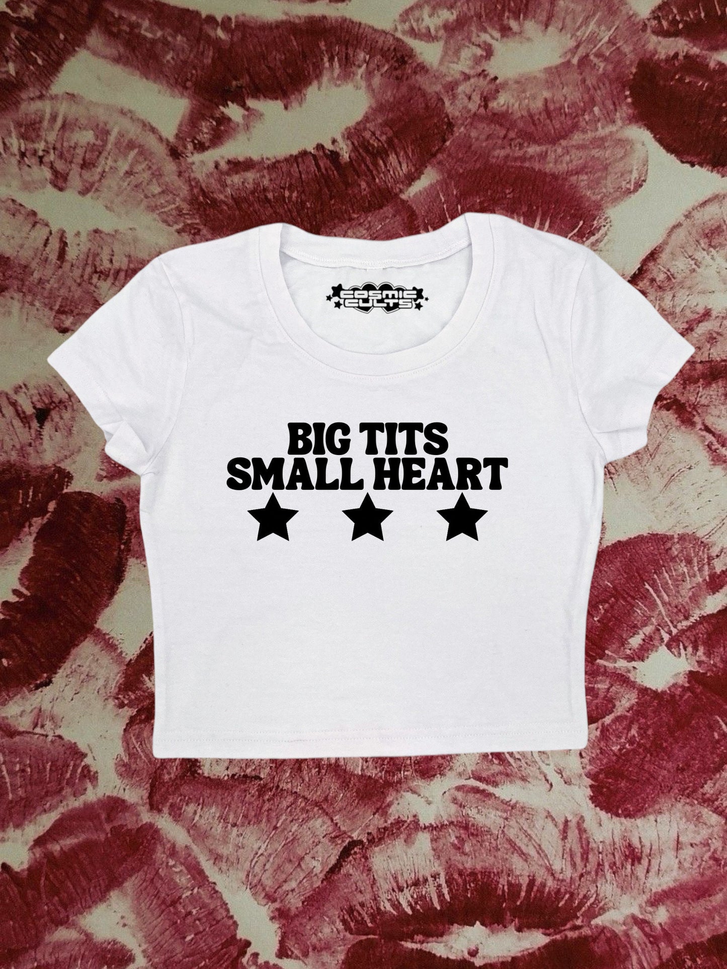 Big Tits Small Heart Coquette Clothing, Coquette Top, Y2k Baby Tee, Funny gift, Y2K Crop Top shirt