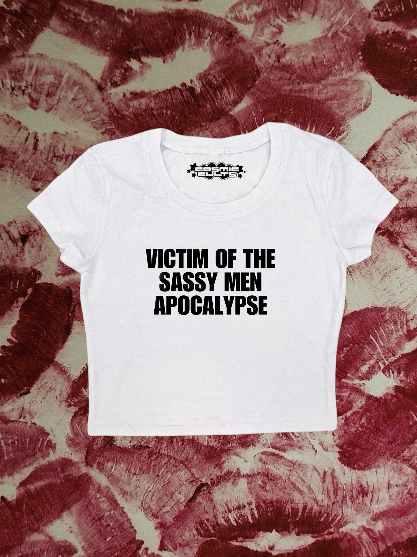 Victim Of The Sassy Men Apocalypse Coquette Clothing, Coquette Top, Y2k Baby Tee, Funny gift, Y2K Crop Top shirt