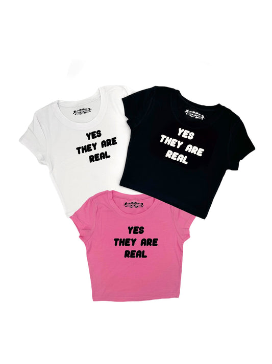Y2K Yes They Are Real baby tee crop top
