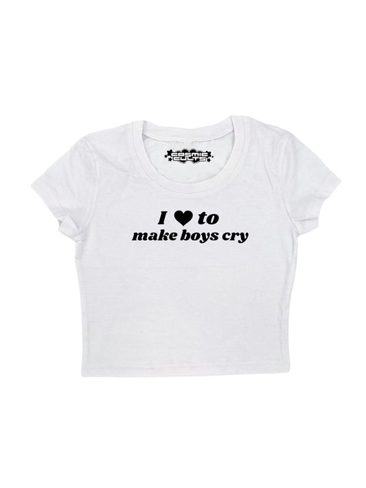 I love to make boys cry baby tee crop top Y2K