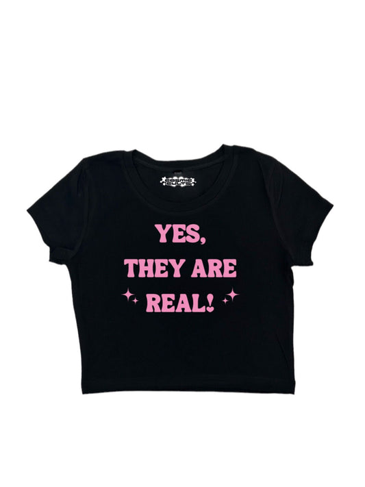 Yes they are real with stars Y2K Crop Top Baby Tee