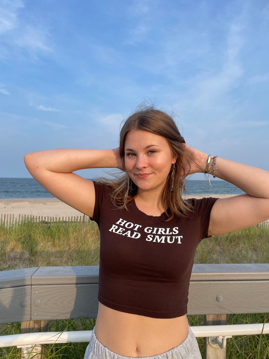 Hot Girls Read Smut Y2K crop top tee shirt