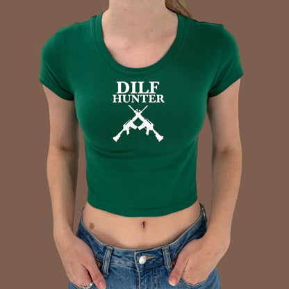 Dilf Hunter Y2K crop top baby tee shirt