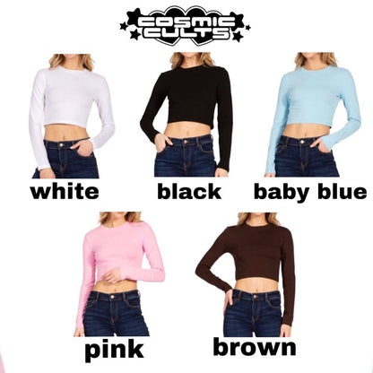 flirting ur so f-ing stupid and dumb what the f is wrong with u Y2K Crop Top Long Sleeve